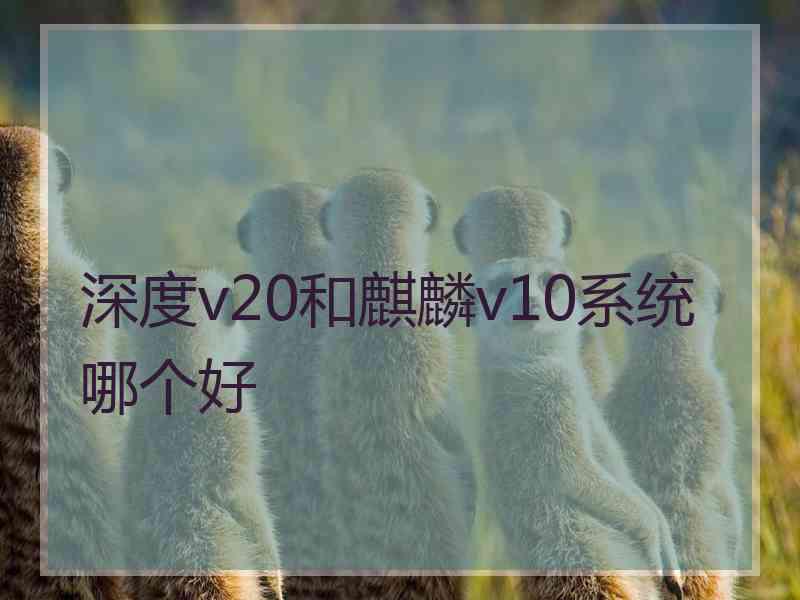 深度v20和麒麟v10系统哪个好