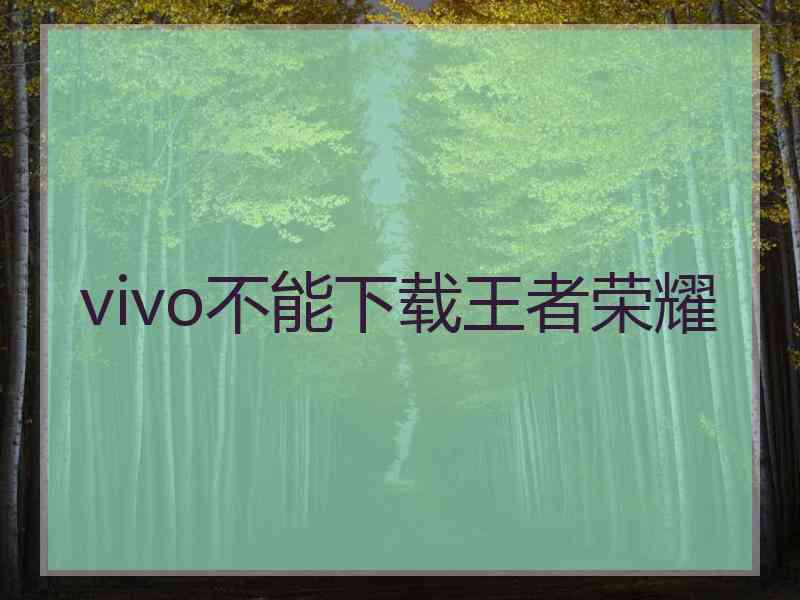 vivo不能下载王者荣耀