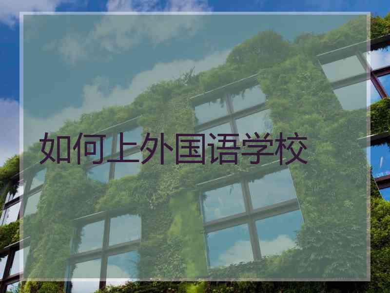 如何上外国语学校