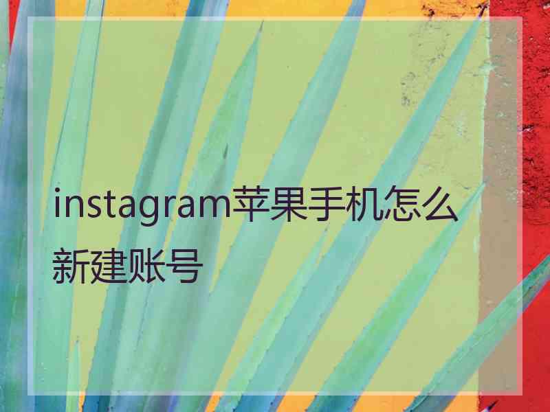instagram苹果手机怎么新建账号