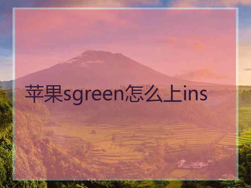 苹果sgreen怎么上ins