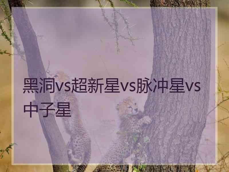 黑洞vs超新星vs脉冲星vs中子星