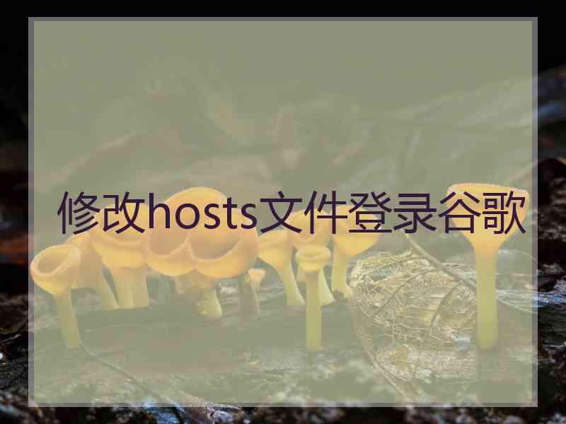 修改hosts文件登录谷歌