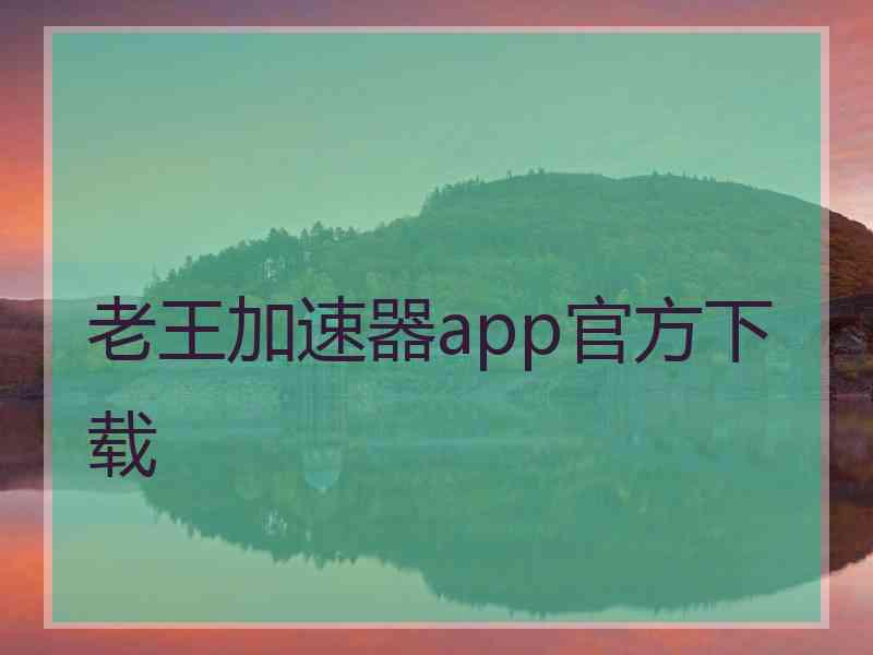 老王加速器app官方下载