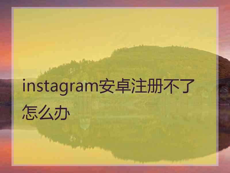 instagram安卓注册不了怎么办