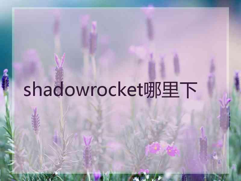 shadowrocket哪里下