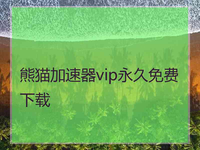 熊猫加速器vip永久免费下载