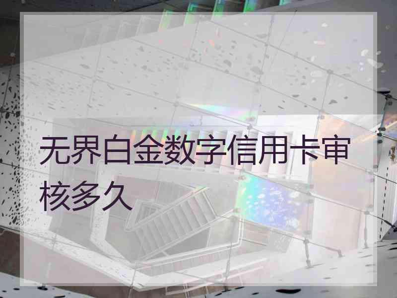 无界白金数字信用卡审核多久