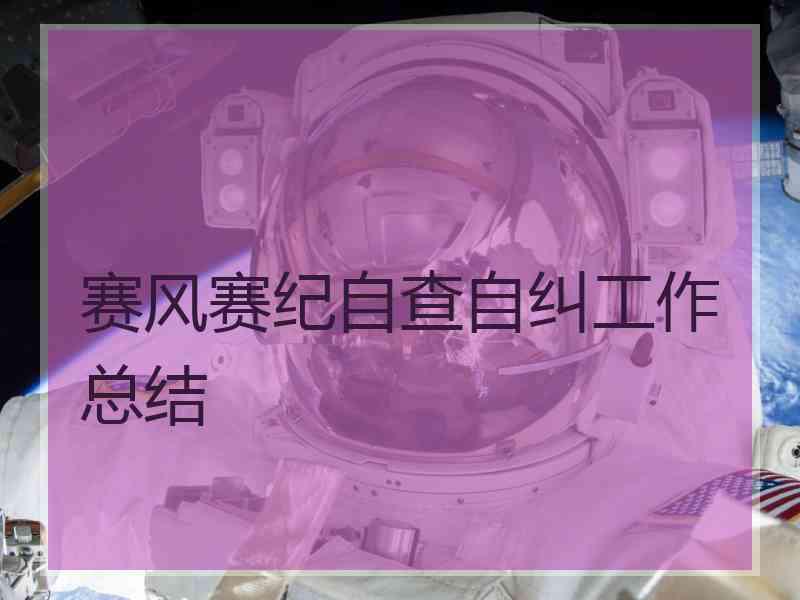 赛风赛纪自查自纠工作总结