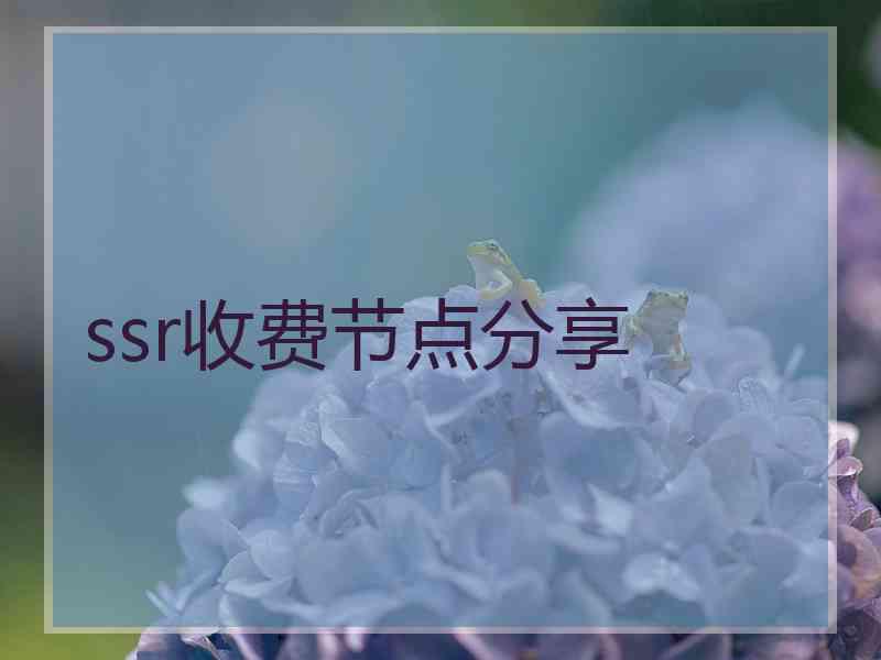 ssr收费节点分享