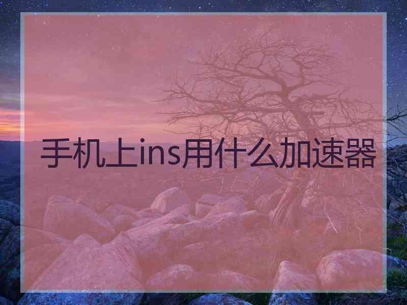 手机上ins用什么加速器