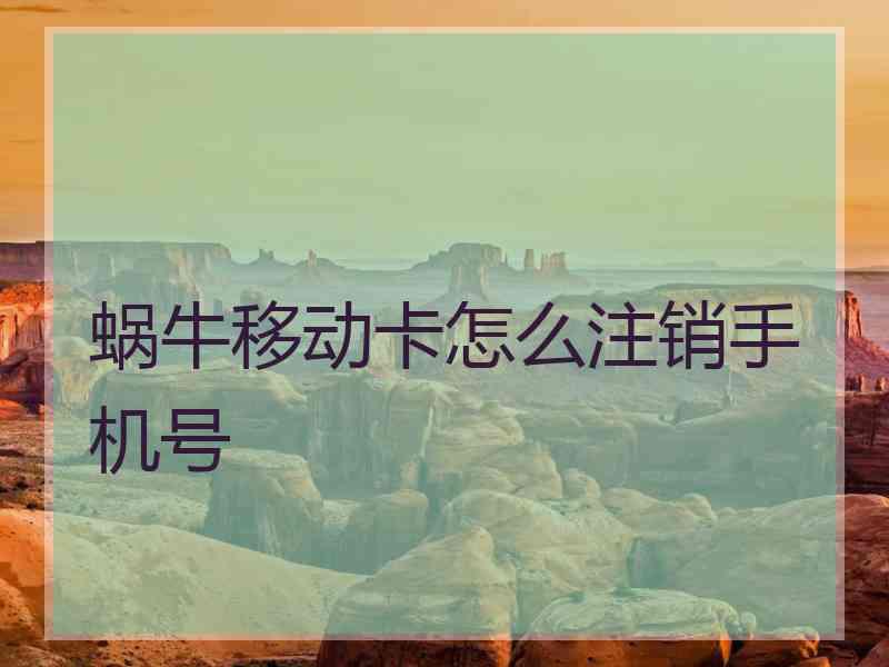 蜗牛移动卡怎么注销手机号