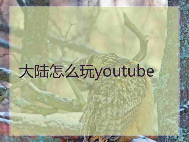 大陆怎么玩youtube