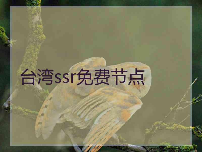 台湾ssr免费节点