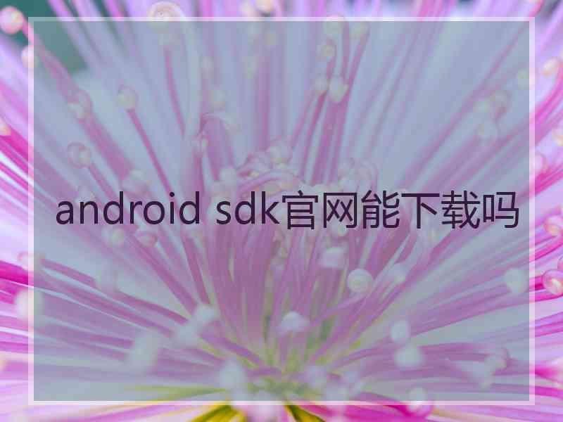 android sdk官网能下载吗