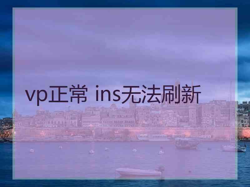 vp正常 ins无法刷新