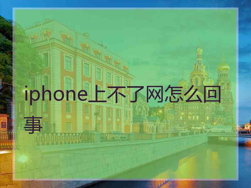 iphone上不了网怎么回事