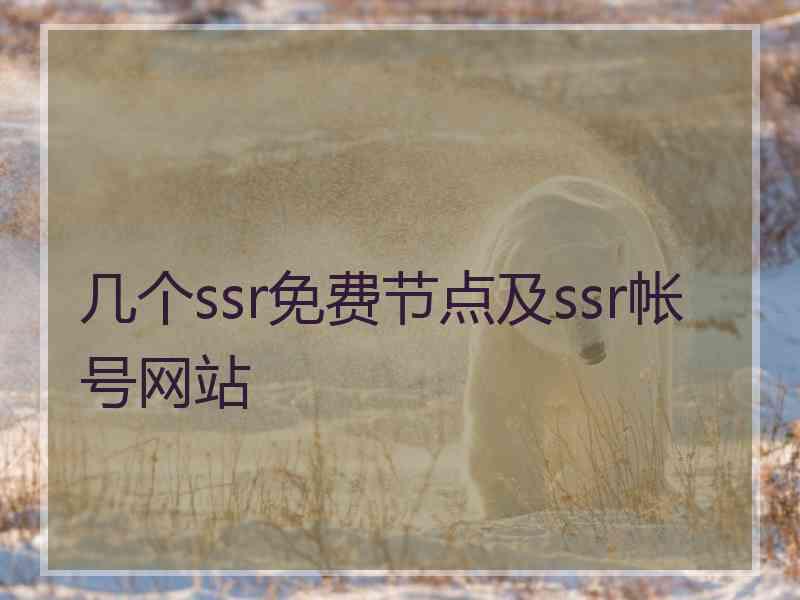 几个ssr免费节点及ssr帐号网站