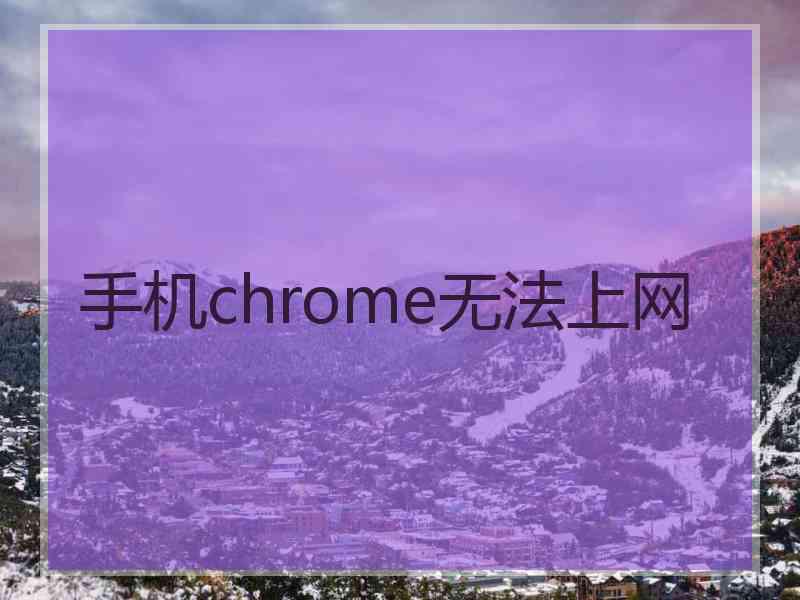 手机chrome无法上网