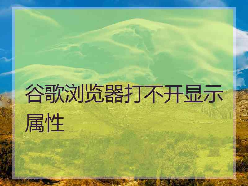 谷歌浏览器打不开显示属性