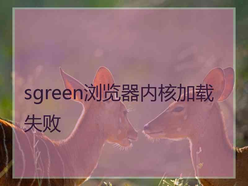 sgreen浏览器内核加载失败