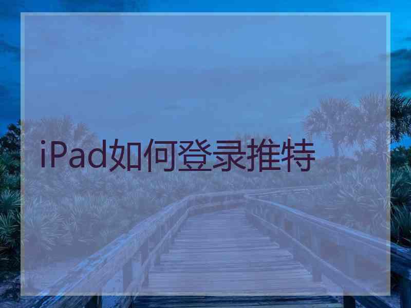 iPad如何登录推特