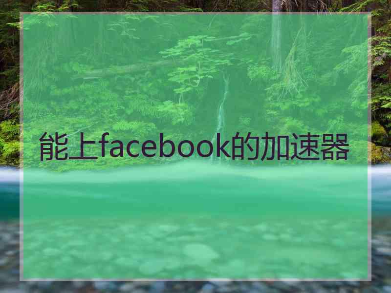 能上facebook的加速器