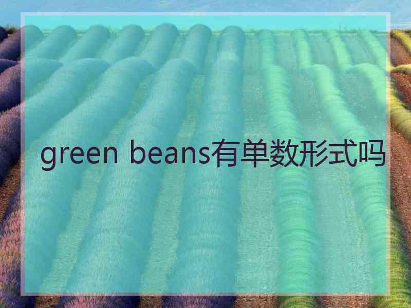 green beans有单数形式吗