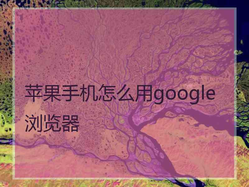 苹果手机怎么用google浏览器