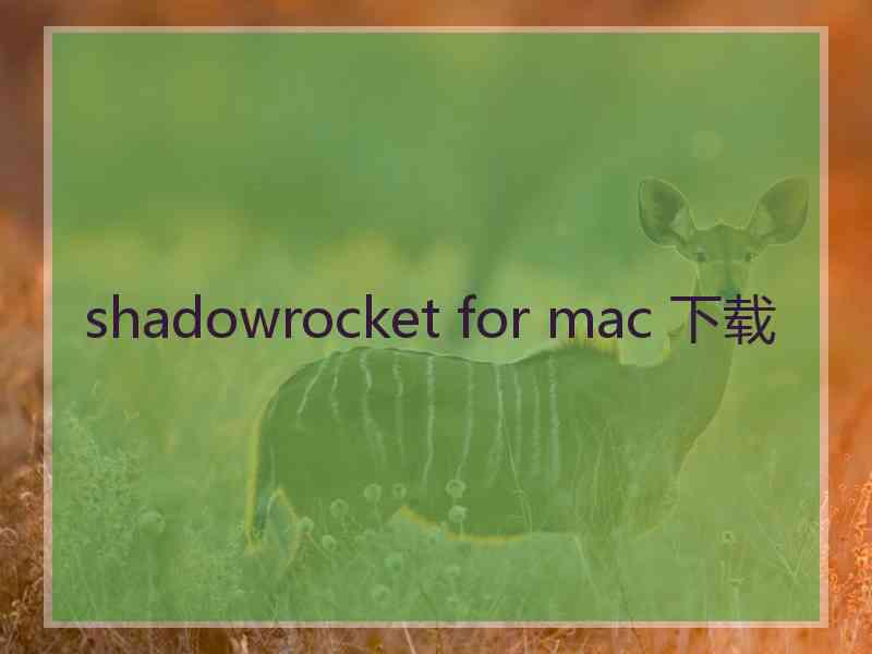 shadowrocket for mac 下载