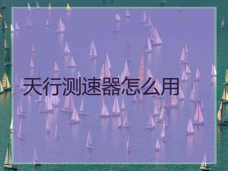 天行测速器怎么用