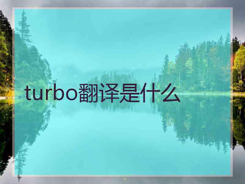turbo翻译是什么