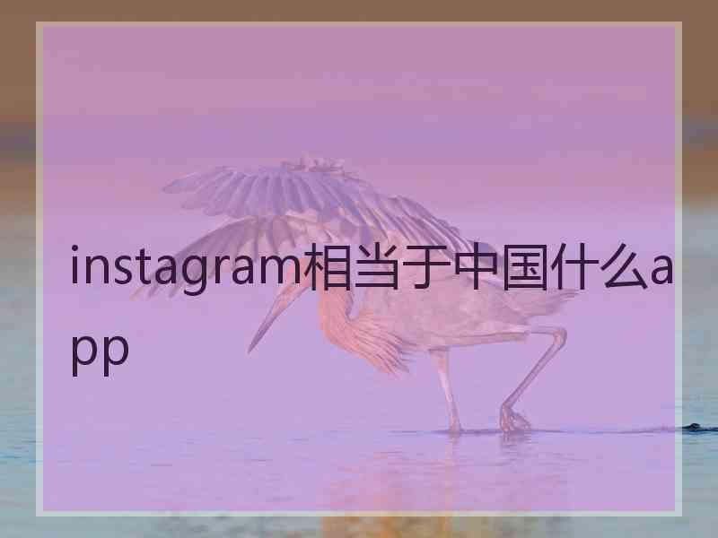 instagram相当于中国什么app