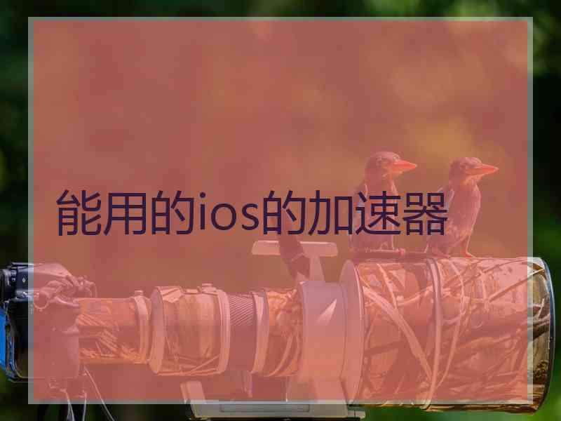 能用的ios的加速器